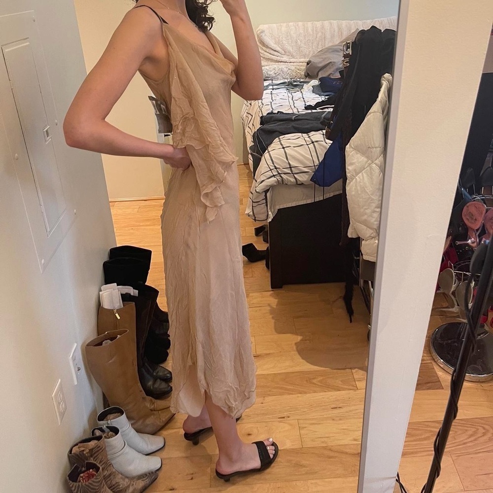 Nordstrom Beige Asymmetrical Maxi Dress - Picture 4 of 4